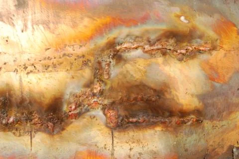 Creative artwork by welding copper and gold metal Stock Photos