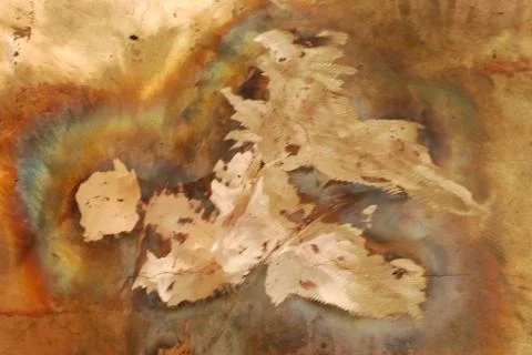 Creative artwork by welding copper and gold metal Stock Photos