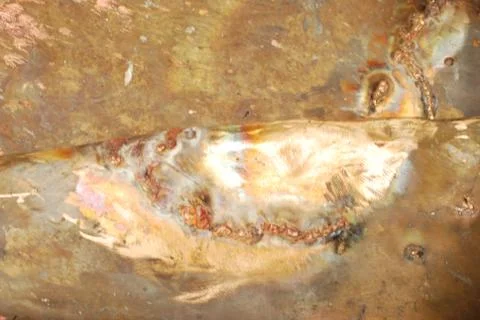 Creative artwork by welding copper and gold metal 스톡 사진