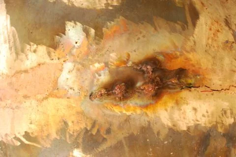 Creative artwork by welding copper and gold metal Stock Photos