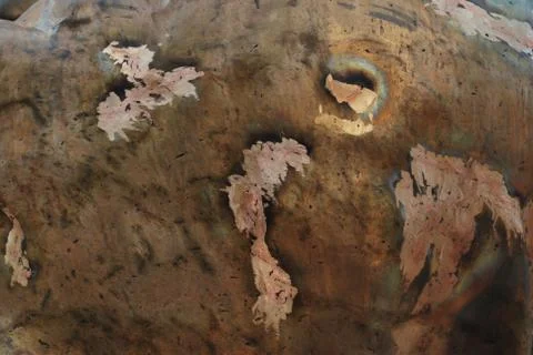 Creative artwork by welding copper and gold metal Stock Photos