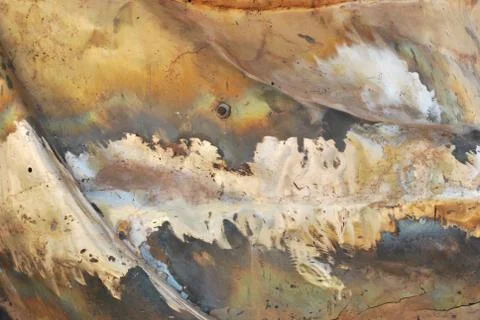 Creative artwork by welding copper and gold metal Stock Photos