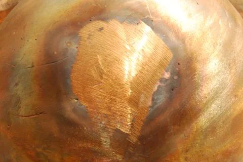 Creative artwork by welding copper and gold metal Stock Photos