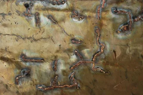 Creative artwork by welding copper and gold metal Stock Photos