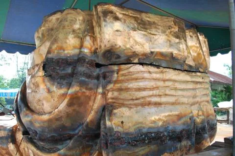 Creative artwork by welding copper and gold metal Stock Photos