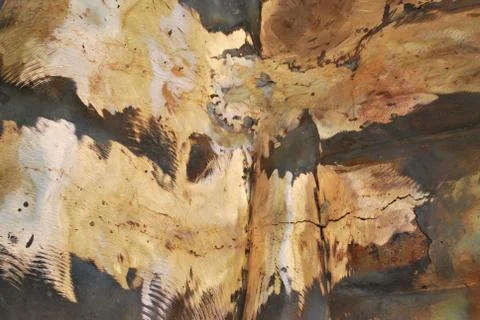 Creative artwork by welding copper and gold metal Stock Photos
