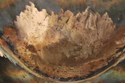 Creative artwork by welding copper and gold metal 库存照片