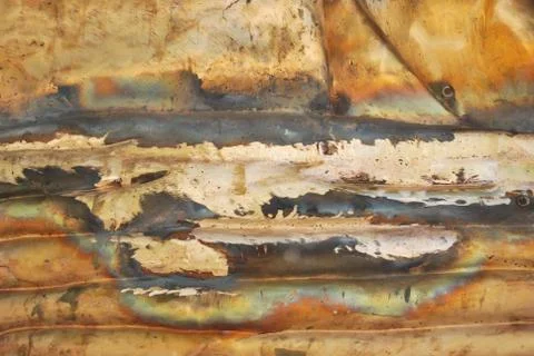 Creative artwork by welding copper and gold metal Stock Photos