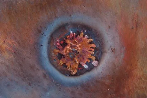 Creative artwork by welding copper and gold metal 库存照片