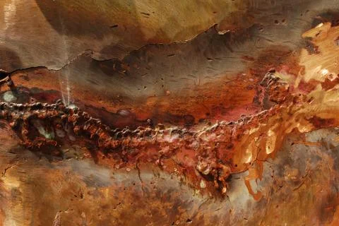 Creative artwork by welding copper and gold metal 스톡 사진