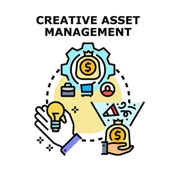 Creative asset management process turning ideas into profit 스톡 일러스트
