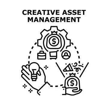 Creative asset management process turning ideas into profit Stock Illustration
