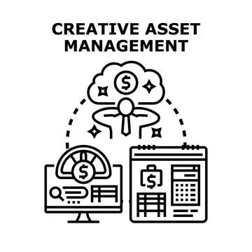 Creative asset management thinking about financial solutions Illustrazione stock