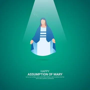 Creative Assumption of Mary ads design. Assumption of Mary, Virgin Mary ico.. Stock Illustration