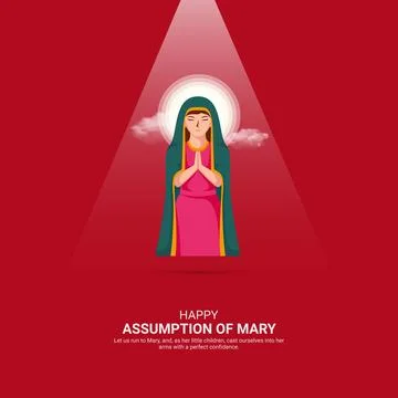 Creative Assumption of Mary ads design. Assumption of Mary, Virgin Mary ico.. Stock Illustration
