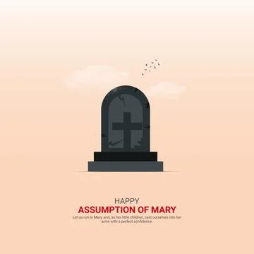 Creative Assumption of Mary ads design. Assumption of Mary, Virgin Mary ico.. Stock Illustration