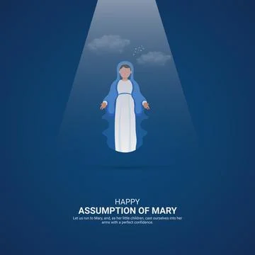 Creative Assumption of Mary ads design. Assumption of Mary, Virgin Mary ico.. Stock Illustration
