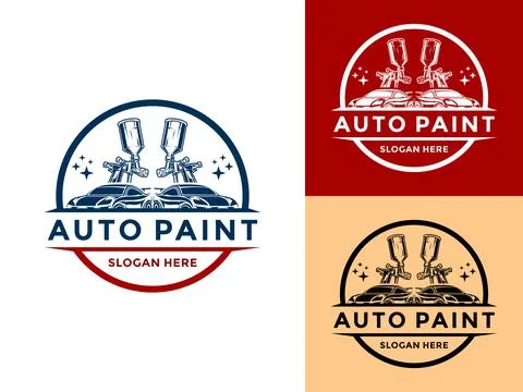 Creative auto paint logo vector, Car painting logo design vector illustration Stock Illustration
