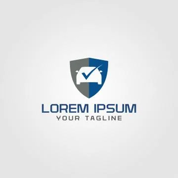 Creative auto service logo concept design with shield shapes, simple a Illustration