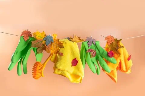 Creative autumn cleaning concept Stock Photos