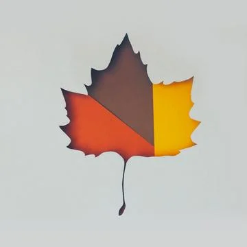 Creative autumn layout made of fallen leaves in shape of a leaf Stock Photos