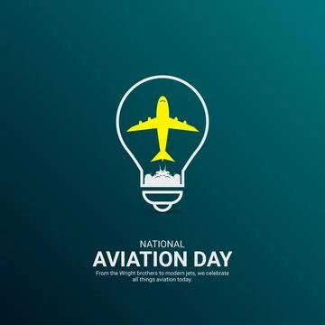Creative Aviation Day ads design. National Aviation Day, Celebrated in Unit.. Illustrazione stock