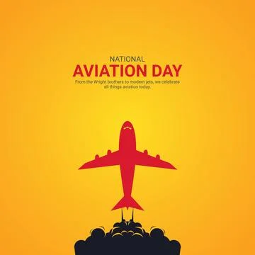 Creative Aviation Day ads design. National Aviation Day, Celebrated in Unit.. Stock Illustration