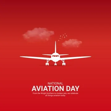 Creative Aviation Day ads design. National Aviation Day, Celebrated in Unit.. Stock Illustration