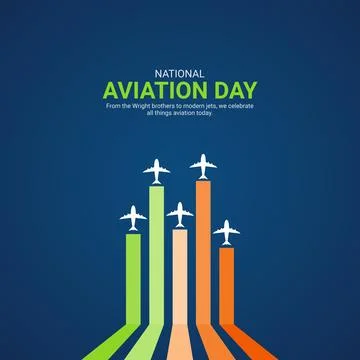 Creative Aviation Day ads design. National Aviation Day, Celebrated in Unit.. Stock Illustration