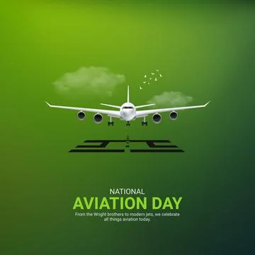 Creative Aviation Day ads design. National Aviation Day, Celebrated in Unit.. Stock Illustration