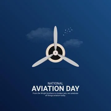 Creative Aviation Day ads design. National Aviation Day, Celebrated in Unit.. Stock Illustration