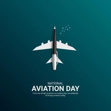 Creative Aviation Day ads design. National Aviation Day, Celebrated in Unit.. Stock Illustration