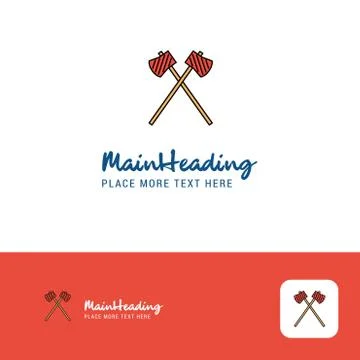 Creative Axe  Logo Design. Flat color Logo place for Tagline. Vector Illustra Illustration