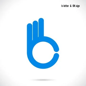 Creative B letter icon abstract logo design vector template.Letter B fingers Stock Illustration