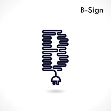 Creative B- letter icon abstract logo design vector template.Creative B- alph Stock Illustration