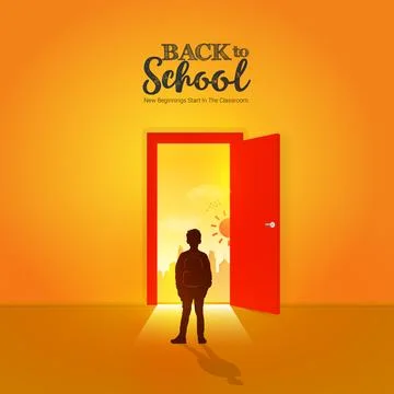 Creative back to school Day ads design. back to school Day, Celebrated in U.. Illustrazione stock