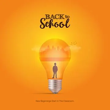 Creative back to school Day ads design. back to school Day, Celebrated in U.. Stock Illustration