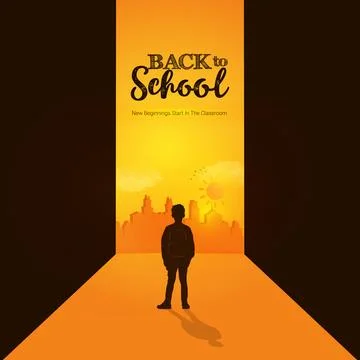 Creative back to school Day ads design. back to school Day, Celebrated in U.. Stock Illustration