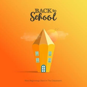 Creative back to school Day ads design. back to school Day, Celebrated in U.. Illustrazione stock