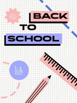 Creative back to school design featuring stationery elements and fun graphics Stockillustratie