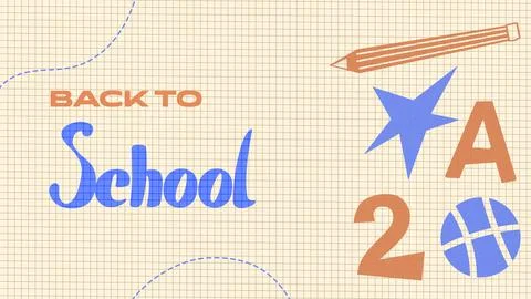 Creative back to school design featuring school supplies and colorful elements Illustrazione stock