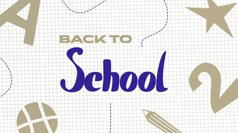 Creative back to school illustration featuring colorful school supplies and Stock Illustration