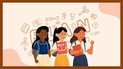 Creative back to school vector design Stock Illustration