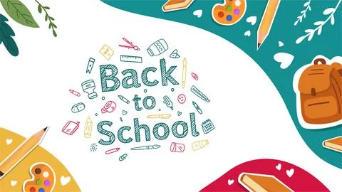 Creative back to school vector design Stock Illustration