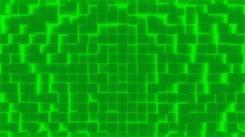 Creative backdrop with acid green neon random cubes position surface. Stock Illustration