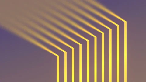 Creative background with bright yellow strips of light 3d rendering animation 4K Stock Footage 233964737