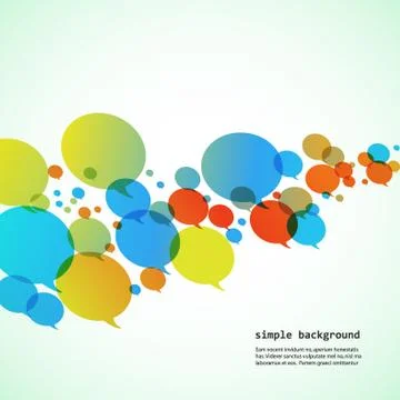 Creative background of colorful speech bubbles eps Stock Illustration