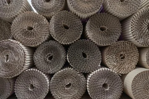Creative background from corrugated packaging cardboard. Stock-Fotos