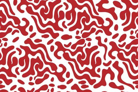 Creative background distorted lines. Decorative red and white striped design Stock Illustration