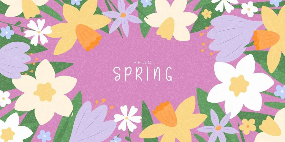 Creative background Hello Spring Stock Illustration